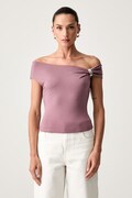 Guess crop top damski z lyocellu różowy W6YP48 K4527