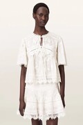 AllSaints bluzka damska bawełniana LILLITH biała gładka W047PE