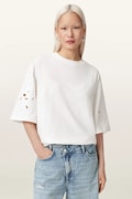 AllSaints T-shirt oversize damski bawełniany LOLA biały W113JE