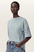 AllSaints T-shirt oversize damski bawełniany LOLA niebieski W113JE
