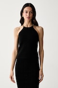Marciano by Guess bluză halter pentru femei cu vâscoză KAEDA neagră simplă G6YR06 Z1058