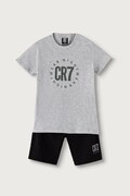 CR7 Cristiano Ronaldo dvodelna pižama otroška iz bombaža z elastanom siva 8770