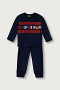 United Colors of Benetton piżama dwuczęściowa dziecięca bawełniana z elastanem granatowa 3VD00P07A