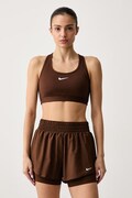 Nike biustonosz sportowy Swoosh brązowy DX6821.259