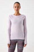 Smartwool longsleeve funkcyjny damski z wełny merino fioletowy SW016370R111