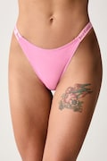 Juicy Couture прашки дамски от памук с еластан DEMI FEMME COTTON SCALLOPED THONG розови JCTTH226953