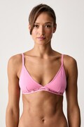 Juicy Couture триъгълен сутиен от памук с еластан FEMME BEV SCALLOPED EDGE розов JCTQB226951