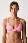Juicy Couture триъгълен сутиен от памук с еластан FEMME BEV SCALLOPED EDGE розов JCTQB226951