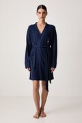 Polo Ralph Lauren szlafrok damski z bawełną granatowy 4P0780