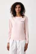 HUGO longsleeve piżamowy damski z modalem CASUAL LS-SHIRT różowy 50570156