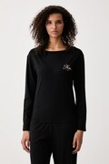 HUGO longsleeve piżamowy damski z modalem CASUAL LS-SHIRT czarny 50570156