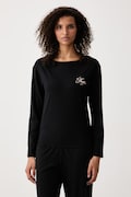 HUGO longsleeve piżamowy damski z modalem CASUAL LS-SHIRT czarny 50570156