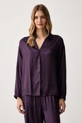 BOSS pižamna srajca ženska viskozna B Monogram_Shirt VN vijolična 50570996