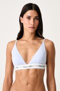 Calvin Klein Underwear sutien triunghi cu bumbac albastru LV00QF9068