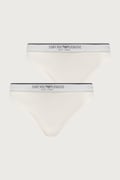 Emporio Armani Underwear stringi damskie bawełniane z elastanem 2-pack białe EW005197 AF27298