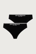Emporio Armani Underwear stringi damskie bawełniane z elastanem 2-pack czarne EW005197 AF27298