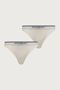 Emporio Armani Underwear figi damskie bawełniane z elastanem 2-pack beżowe EW005195 AF27298