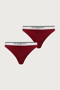 Emporio Armani Underwear figi damskie bawełniane z elastanem 2-pack czerwone EW005195 AF27298