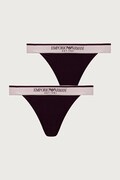 Emporio Armani Underwear stringi damskie bawełniane z elastanem 2-pack fioletowe EW000405 AF27298