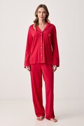 Lauren Ralph Lauren piżama dwuczęściowa damska z bawełną czerwona ILN92561F