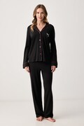 Lauren Ralph Lauren piżama dwuczęściowa damska z bawełną czarna ILN92561F