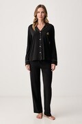 Lauren Ralph Lauren piżama dwuczęściowa damska z bawełną czarna ILN92561F