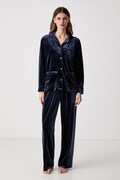 Lauren Ralph Lauren piżama dwuczęściowa damska welurowa granatowa ILN92559