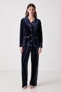 Lauren Ralph Lauren piżama dwuczęściowa damska welurowa granatowa ILN92559