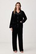 Lauren Ralph Lauren piżama dwuczęściowa damska welurowa czarna ILN92559