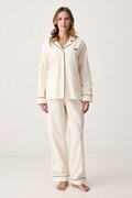 Lauren Ralph Lauren piżama dwuczęściowa damska bawełniana beżowa ILN92555