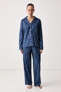 Lauren Ralph Lauren piżama dwuczęściowa damska z bawełną granatowa ILN92554