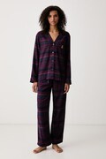 Lauren Ralph Lauren piżama dwuczęściowa damska z bawełną bordowa ILN92551F
