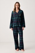 Lauren Ralph Lauren piżama dwuczęściowa damska z bawełną zielona ILN92551F