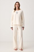 Lauren Ralph Lauren piżama dwuczęściowa damska bawełniana beżowa ILN72568