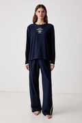 Lauren Ralph Lauren piżama dwuczęściowa damska bawełniana granatowa ILN72568