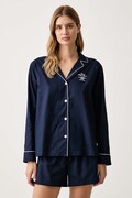 Lauren Ralph Lauren pijama pentru femei din bumbac bleumarin ILN12545