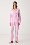 Lauren Ralph Lauren piżama damska bawełniana różowa I818702