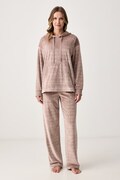 DKNY komplet lounge damski welurowy beżowy YI90148