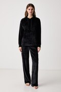 DKNY komplet lounge damski welurowy czarny YI90148
