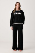 DKNY piżama dwuczęściowa damska polarowa czarna YI90144