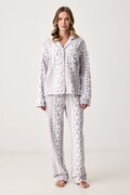 DKNY piżama dwuczęściowa damska polarowa szara YI90142F