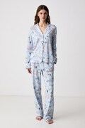 DKNY piżama damska z wiskozą niebieska YI90140F