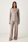 DKNY pijama pentru femei din vâscoză bej YI90136
