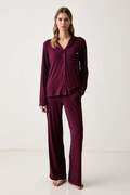 DKNY piżama damska z wiskozy bordowa YI90136