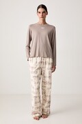 DKNY pijama pentru femei cu bumbac bej YI80129