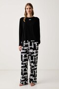 DKNY pijama pentru femei cu bumbac neagră YI80129