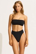 Seafolly chiloți brazilieni de baie pentru femei High Rise negri 40609-861