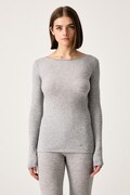 Chantelle longsleeve lounge damski z wełną Warm Radiance szary C1B8J2