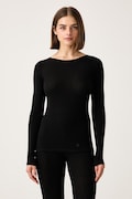 Chantelle longsleeve lounge damski z wełną Warm Radiance czarny C1B8J2