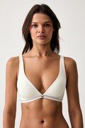 Emporio Armani Underwear biustonosz plunge bawełniany z elastanem beżowy EW000436.AF25589